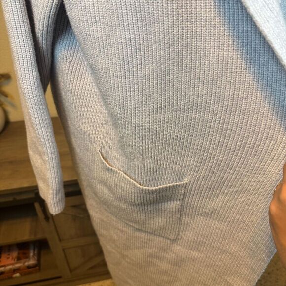 Anthropologie Daily Practice Open Front Long Line Cardigan Hooded Sz XS/S Casual - Picture 3 of 9